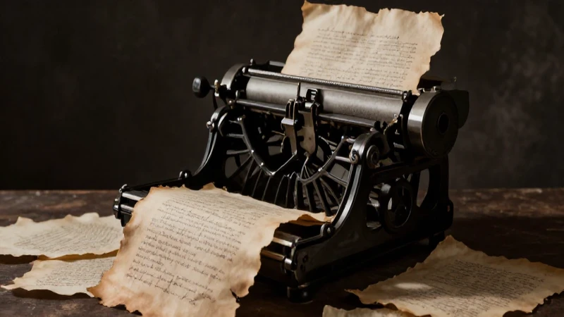 Cómo ha evolucionado la publicidad a través del tiempo 3 Una prensa antigua con fragmentos antiguos emerge