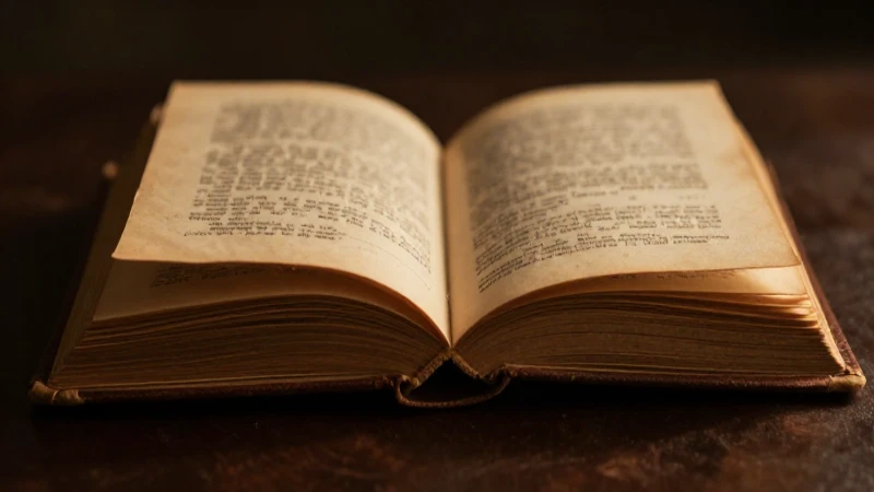 Libro antiguo de cuero bajo luz dorada