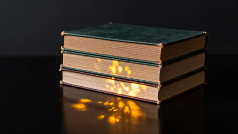 Libros antiguos reflejan luz digital cinematográfica