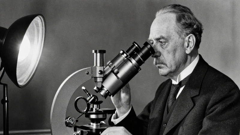 La evolución del microscopio: línea del tiempo interesante 5 Ruska ilustra microscopios con sombras detalladas