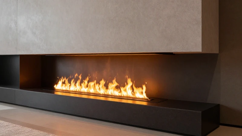Chimenea moderna ilumina con diseño arquitectónico