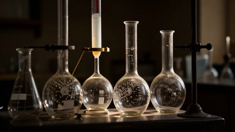 Sabes sobre la línea del tiempo de la química en México 3 Laboratorio antiguo con vidrios barrocos y sombras