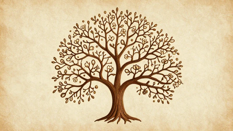 Árbol del conocimiento en mapa mental cálido