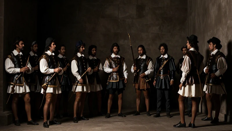 Línea del tiempo sobre la llegada de los españoles 5 Conquistador y nativos bajo luz contrastada