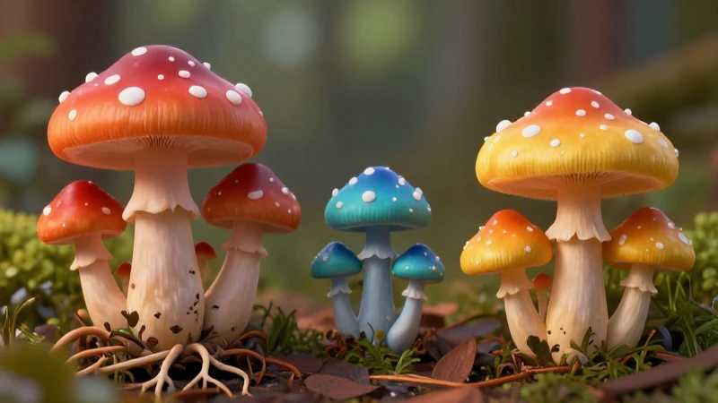 Qué es la nutrición heterótrofa y sus tipos explicados 4 Hongos vibrantes con iluminación suave y detalle macro