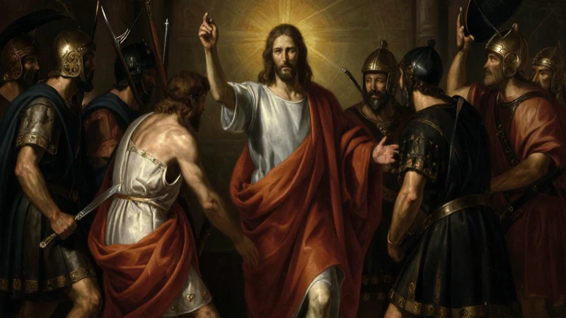Cristo ante Pilato, pintura dramática intensa