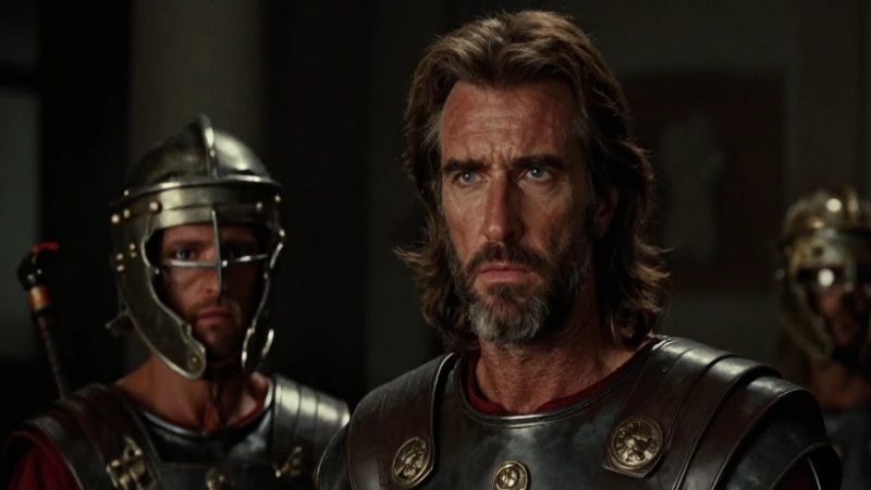 Jesús, centurión romano, atmósfera cinematográfica dramática