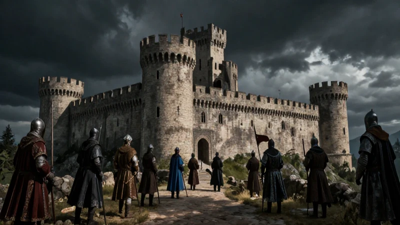 Cruzados asediaron el castillo con luz dramática