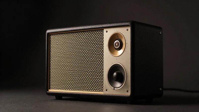 Altavoz vintage con iluminación cinematográfica dramática