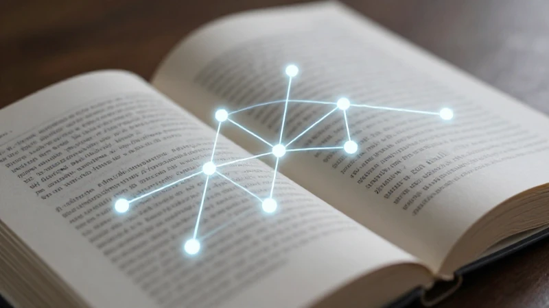 Libro abierto con diagrama luminoso y cercano