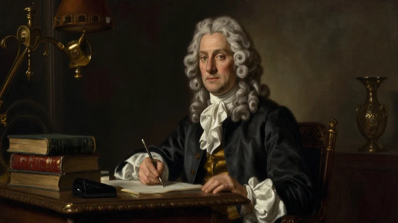 Retrato de Euler, luz dramática y detalles complejos