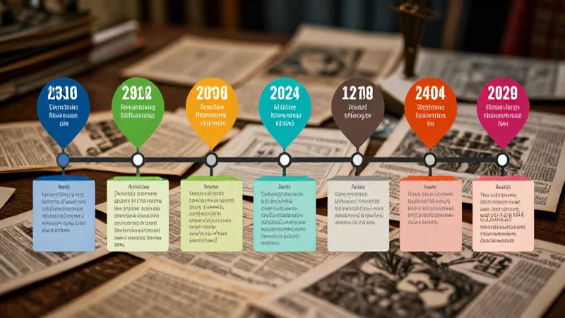 Línea temporal histórica, luces cinematográficas y enfoque selectivo
