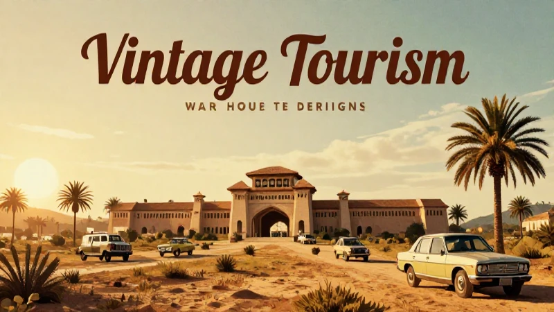 Cartel vintage anuncia viaje soleado