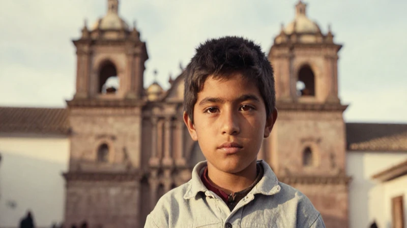 Retrato infantil en arquitectura peruana antigua