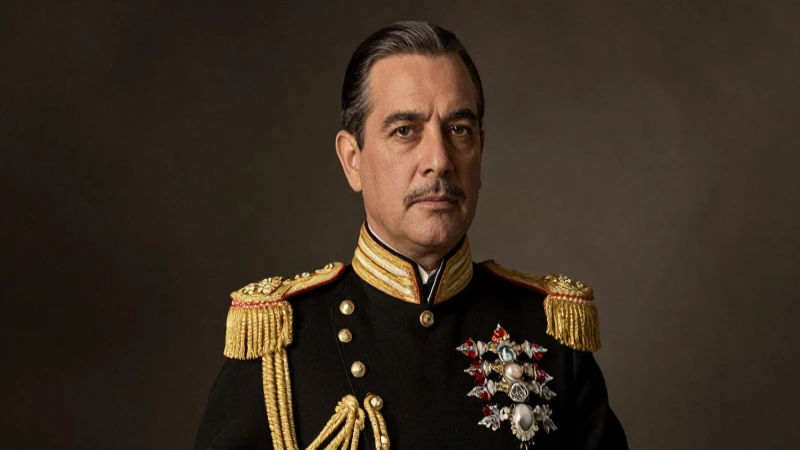 Retrato severo de Gómez con uniforme militar