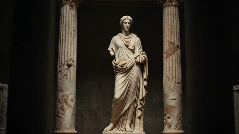 Línea de tiempo de Grecia Antigua: Historia de Roma y Grecia 4 Escultura griega, ruinas y sombras dramáticas capturan cine