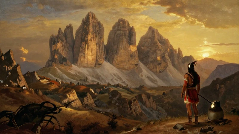 Línea de tiempo de la conquista del Perú 3 Guerrero inca ante montañas doradas