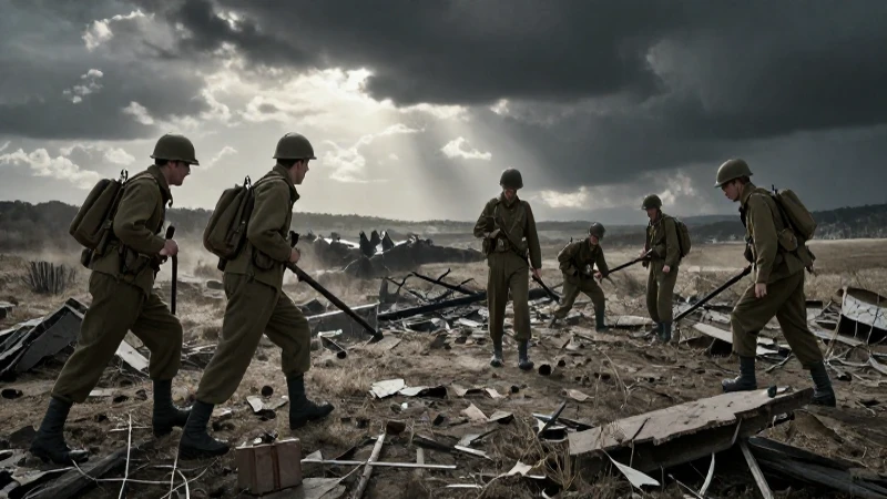 Cómo es la línea de tiempo de la historia universal 6 Soldados, paisaje devastado y luz cinematográfica