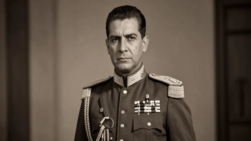 Retrato serio de Obregón en uniforme