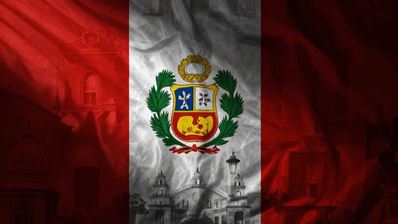 Línea de tiempo de la bandera del Perú: Historia y Evolución 9 Bandeira peruana con iluminación dramática cinematográfica