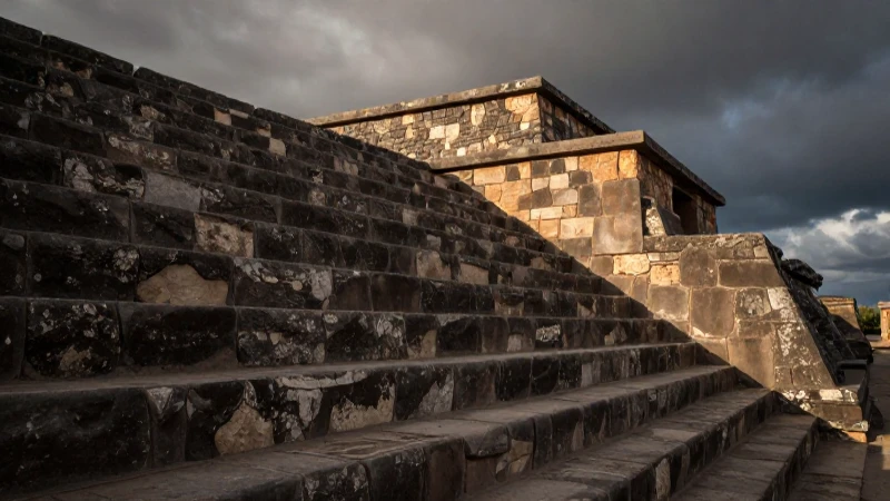 Ruinas Chavín con arquitectura antigua cinematográfica