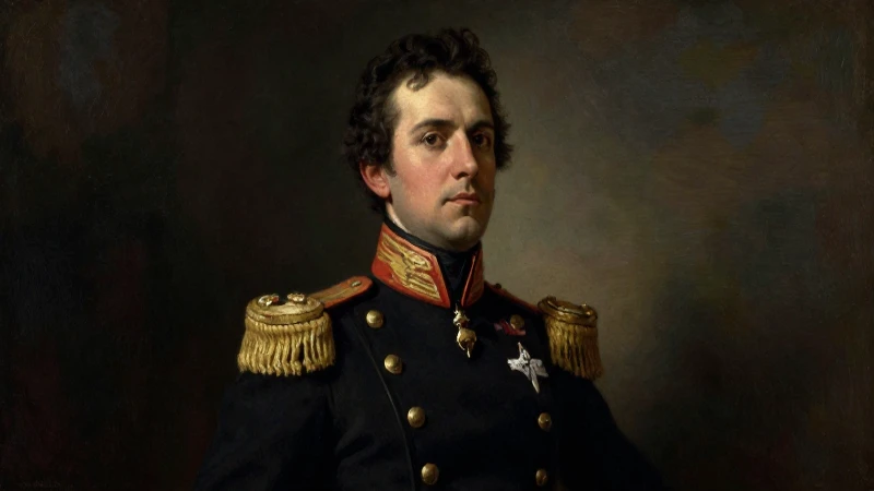 Joven Miguel Grau, retrato realista y dramático