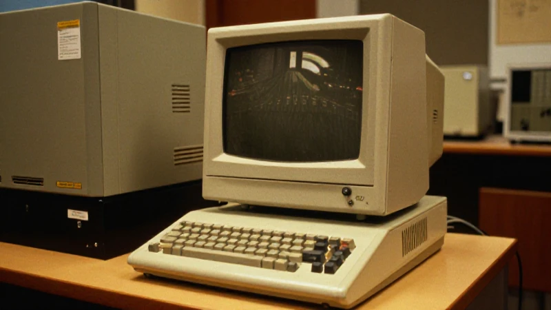 Ordenador PDP-11 antiguo con luz cálida