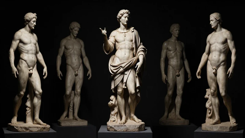 Línea de tiempo del Renacimiento: Hitos y avances clave 4 Escultura renacentista iluminada y dramática, cercana