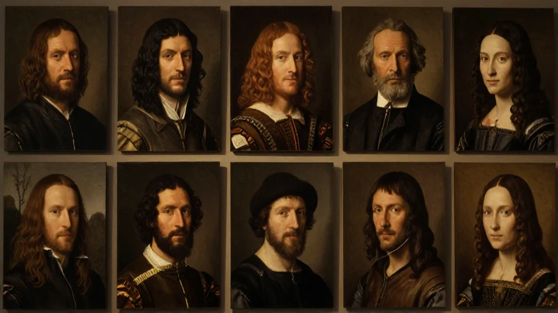 Línea de tiempo del Renacimiento: Hitos y avances clave 7 Retratos renacentistas iluminados con sombras detalladas