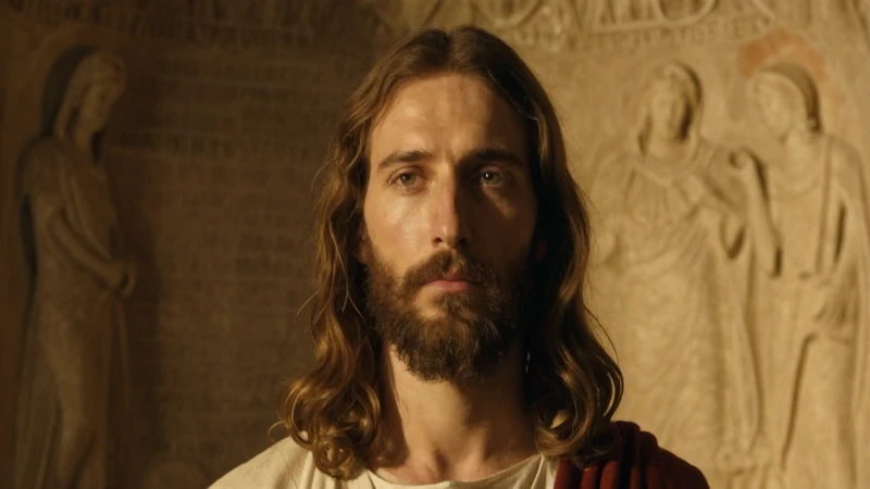 Jesús sereno en luz dorada fotorealista