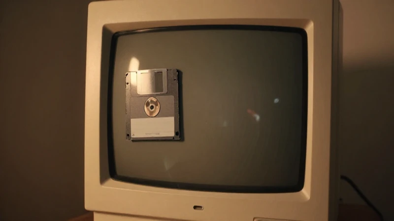 Monitor antiguo irradia luz cálida suave