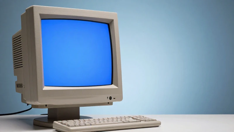 Monitor antiguo con fondo Windows suave