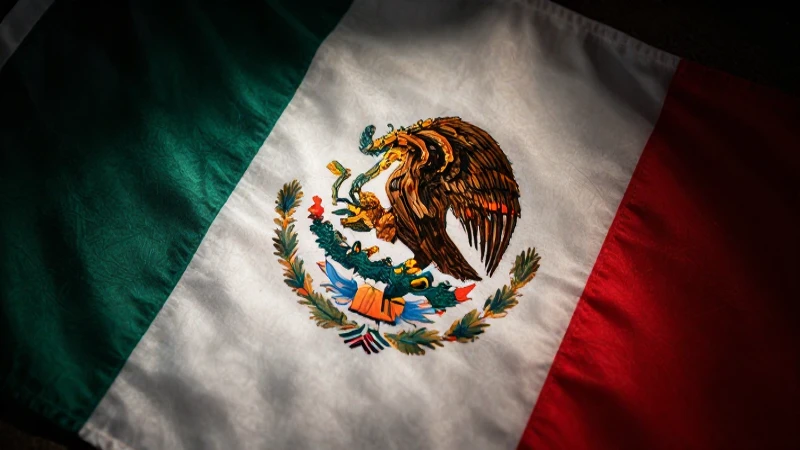Bandera mexicana, documento antiguo, luz dramática