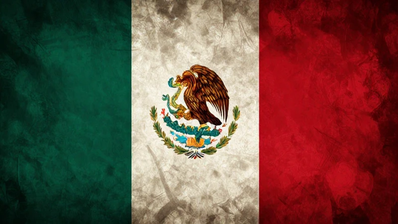 Bandera mexicana con iluminación dramática patriótica