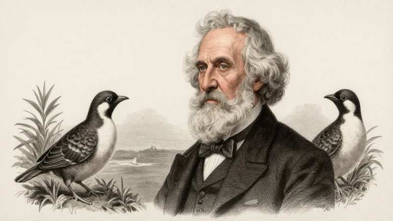 Grabado detallado del retrato de Darwin y los pinzones