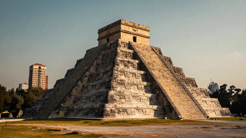 Evolución histórica de las culturas mesoamericanas en México 8 Pirámide azteca antigua al atardecer dorada