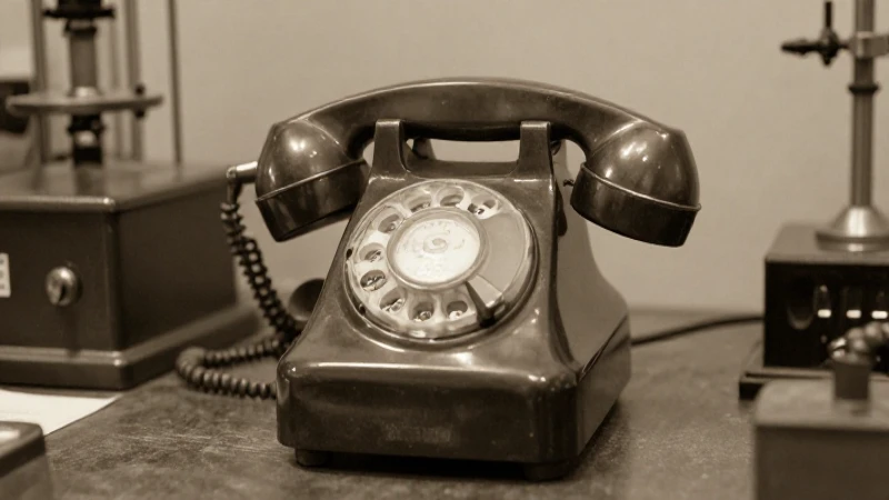 Teléfono antiguo en laboratorio sepia suave