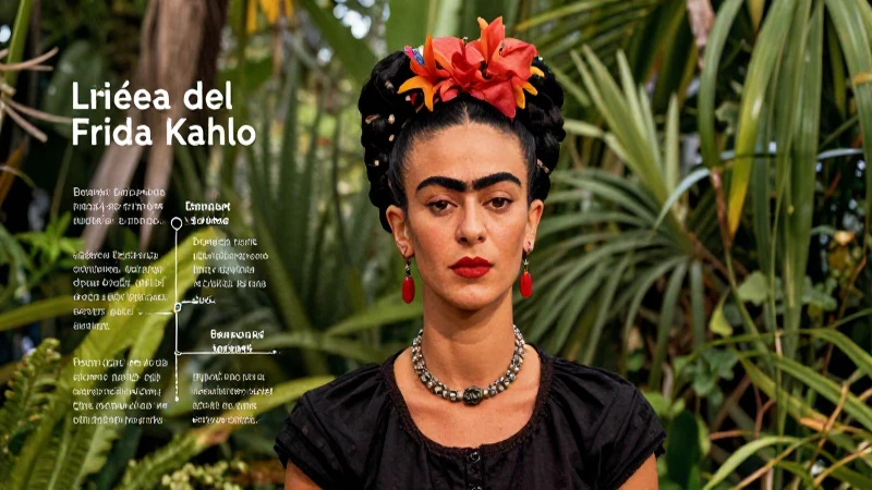 Retrato de Frida Kahlo con jungla vibrante