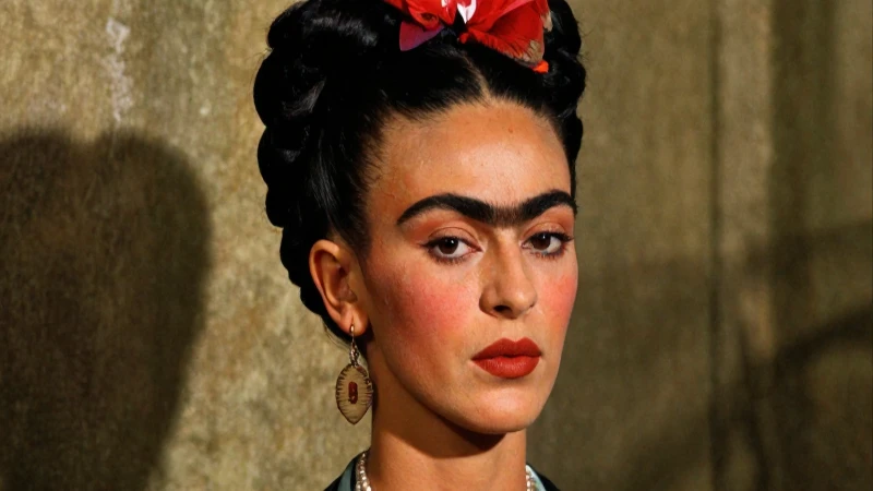 Autorretrato vibrante de Frida con claroscuros