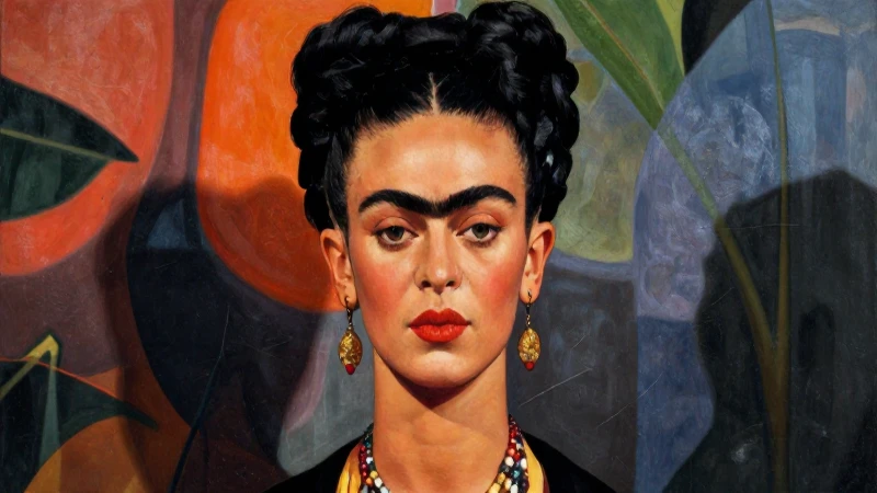 Retrato de Frida Kahlo con surrealismo dramático