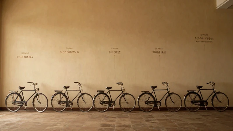 Bicicletas antiguas iluminadas con estética cinematográfica