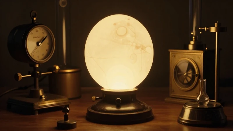 Instrumentos antiguos iluminados, ambiente cálido y cinematográfico