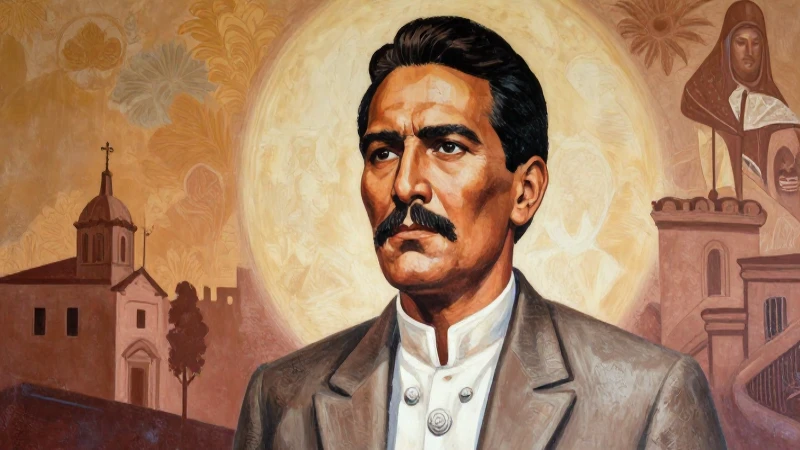 Líder revolucionario mexicano con murales suaves
