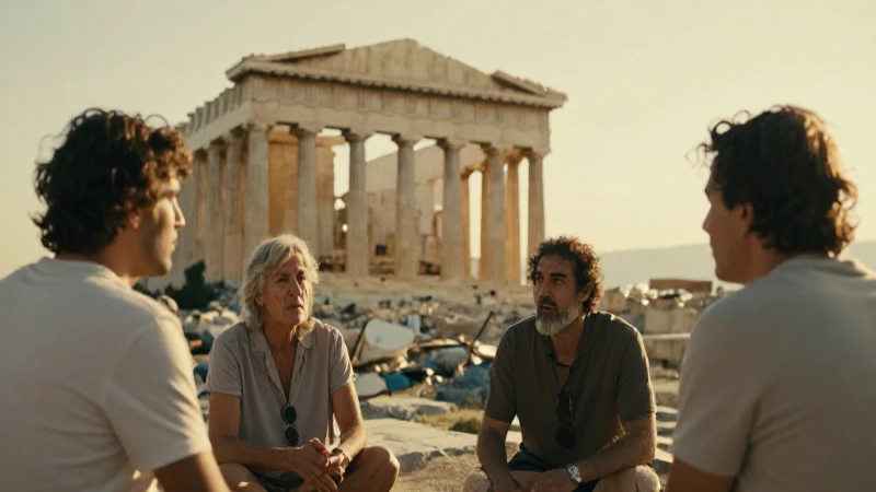Cómo ha evolucionado la democracia y cuáles son sus hitos 3 Debates intensos en Atenas al atardecer