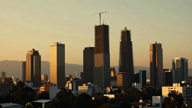 Ciudad de México, rascacielos dorados al amanecer