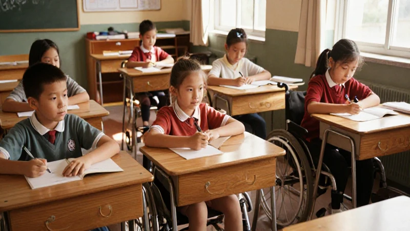 Aula infantil cálida en foto antigua
