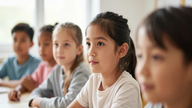Niños cercanos, aula cálida e iluminada