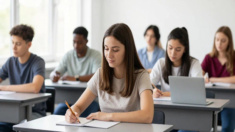 Estudiantes diversos en clase con luz suave