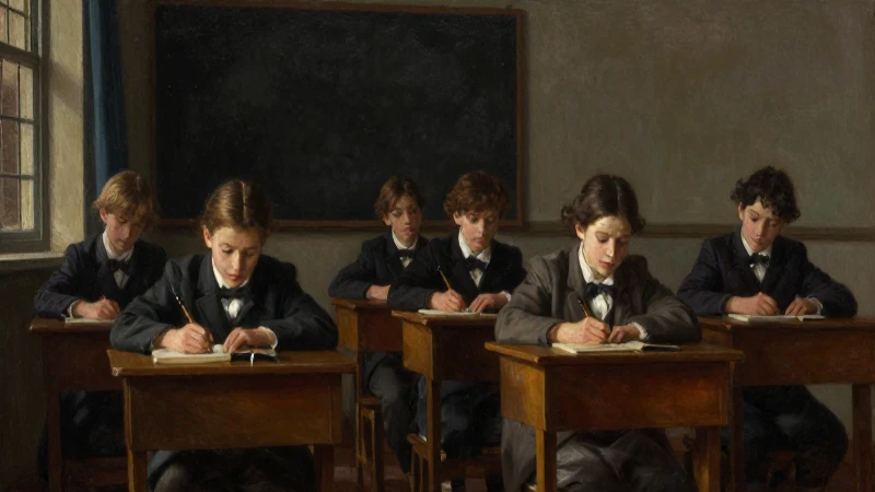 Cuáles son los momentos clave en la evolución educativa 7 Clase victoriana retratada con dramatismo y ángulo bajo