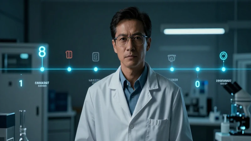 Epidemiólogo investiga con iluminación cinematográfica